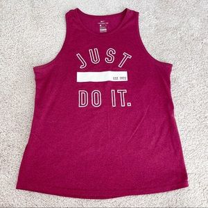 Nike Dri fit burgundy just do it tank